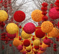 Lanterns across avenue of trees, Gourmet China tour