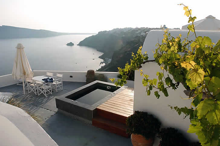 Ikies Hotel, view across the Mediterranean