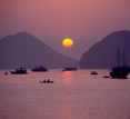 Vietnam, Ha Long Bay sunset