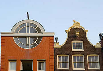 Amsterdam, modern and traditonal facades