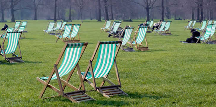 London - deckchairs in Hyde Park